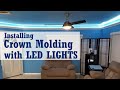 Poor Man's DIY: Installing Crown Molding with LED Lights