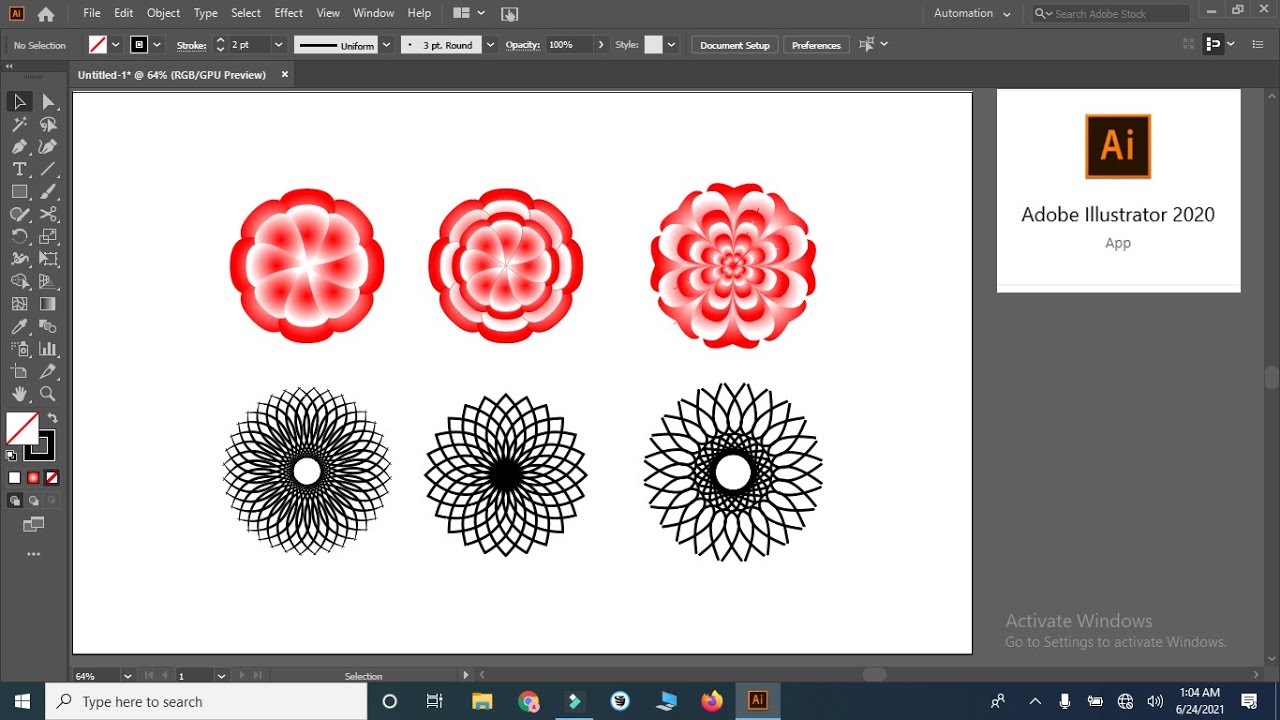 Flower design through rotate tool || using reflect tool illustrator ...