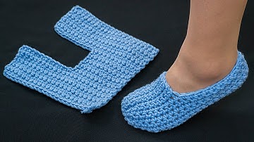 Simple crochet slippers worked one swatch for beginners!