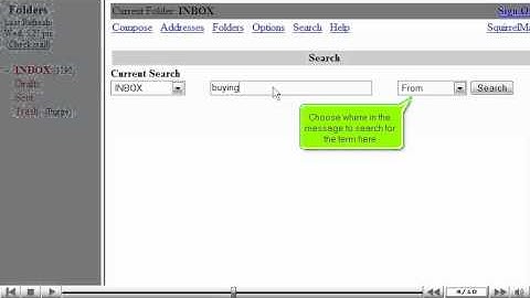 How to search for messages in SquirrelMail