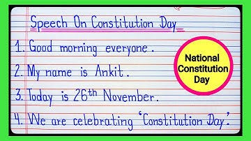 10 lines speech on Constitution Day/Speech on Constitution Day/Constitution Day Speech in english l