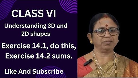 CLASS VI, UNDERSTANDING 3D AND2D SHAPES, EXERCISES14.1 , DO THIS & EXERCISE 14.2.