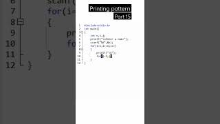 printing pattern part 15 | c programming | #shorts #clanguage