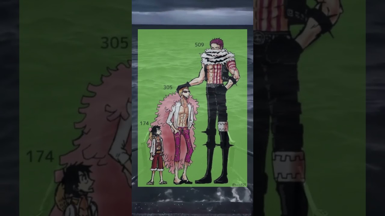 One Piece Chiều cao luffy so với doflamingo và katakuri Meme hài hước Đảo Hải Tặc 