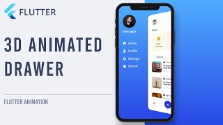 flutter ui | 3d navigation drawer animation in flutter