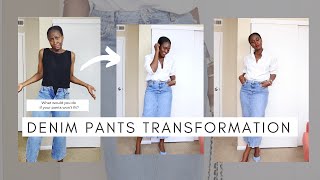 How To Turn Denim Pants Into A Skirt | Beginner Friendly