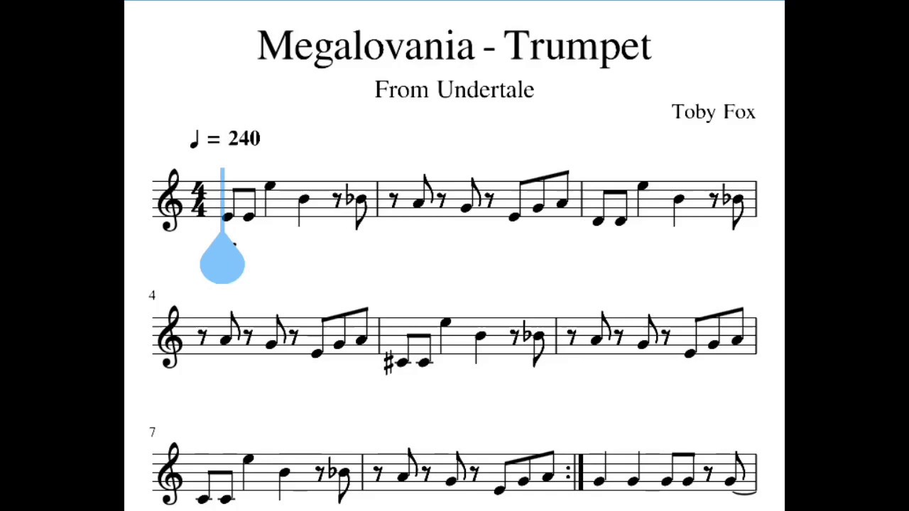 Megalovania Trumpet Sheet Music Youtube