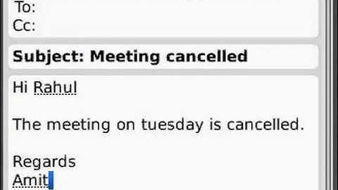 BlackBerry 9300 Curve 3G,  Sending an email