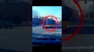 Car Runs Red Light and Hits School Bus 😳