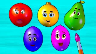 Learn Colors with Fruit Painting - Finger Family & Kids Songs