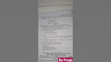 M.Sc/M.A 3rd Sem partial differential equations 2015