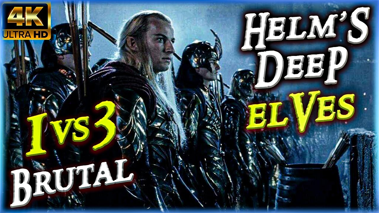 BFME 2 ! Helm's deep 1vs3 Brutal! Elves! Challenge! HD Edition - 4K