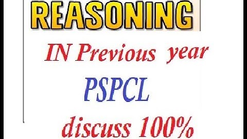 PSPCL Previous Year REASONING paper MCQ
