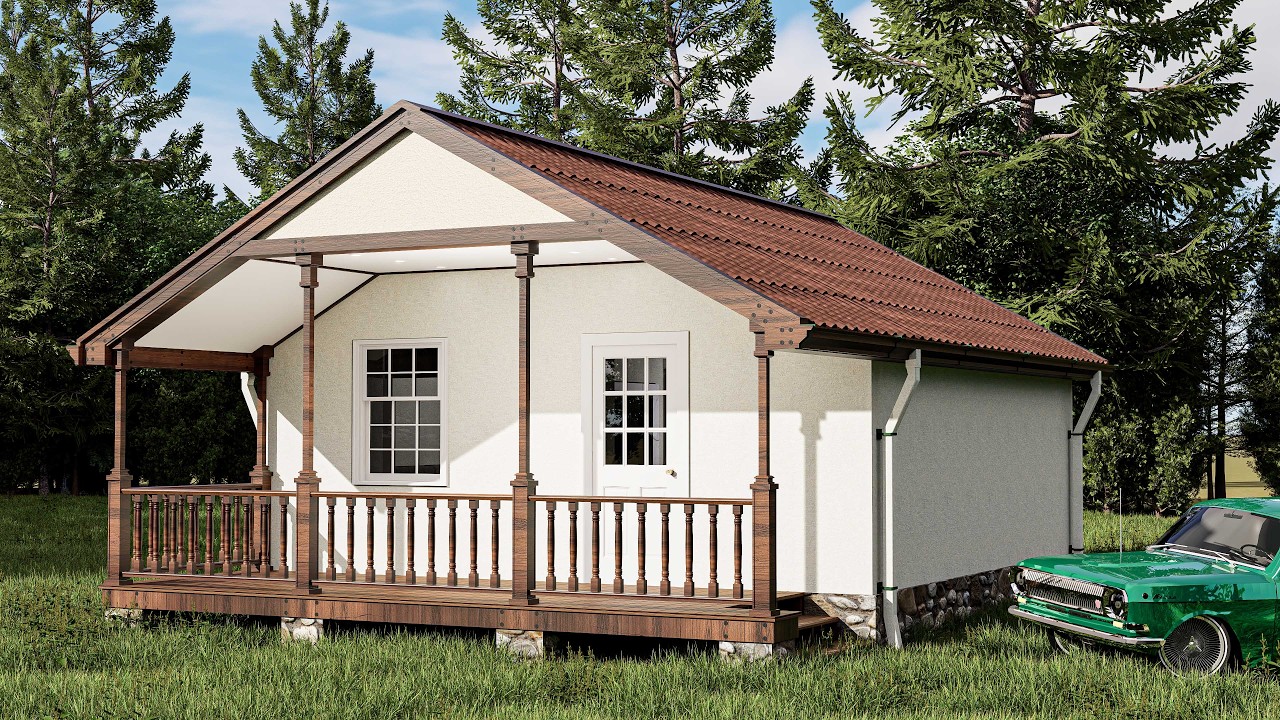 Проект маленького дома 36 м2 (6x6) | 4K Ultra HD