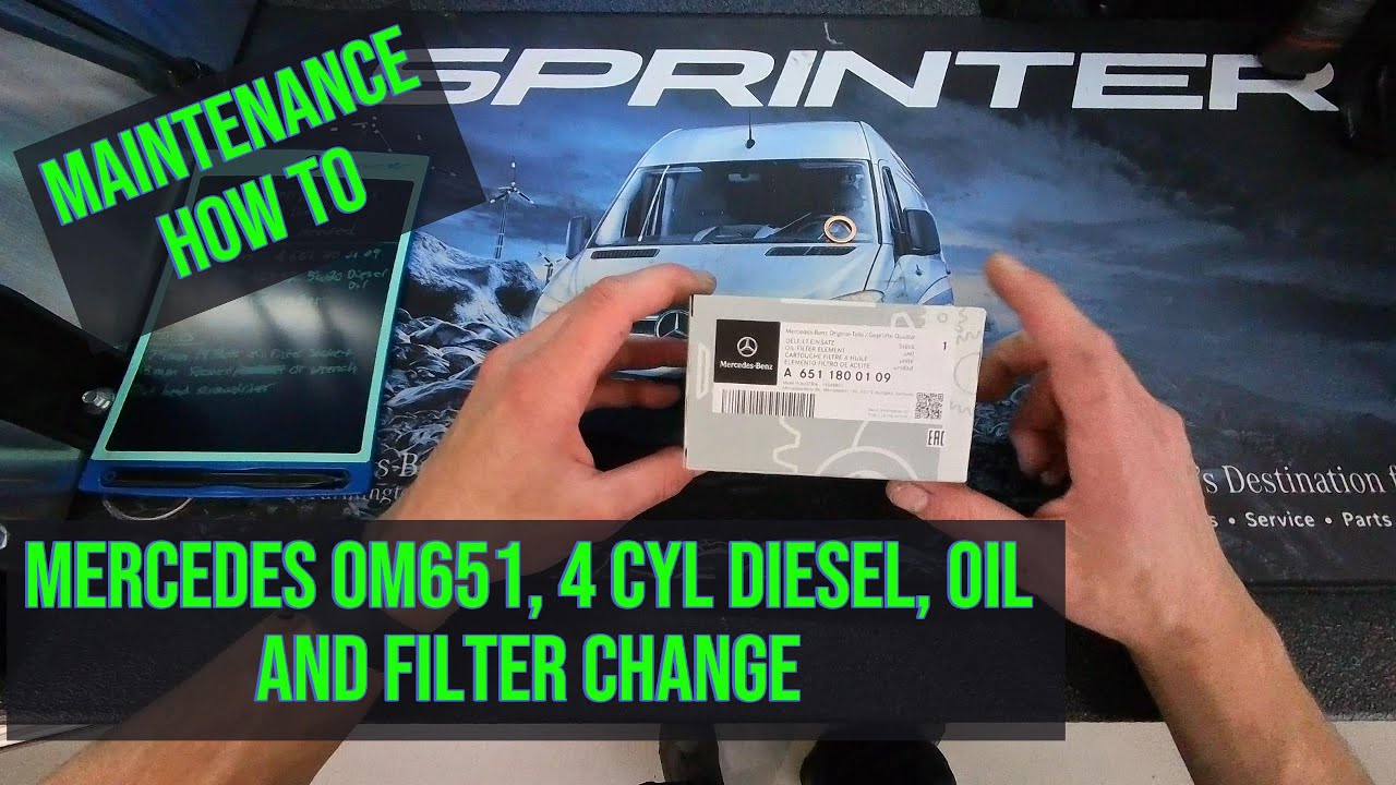 Mercedes 2.1L 4 cyl Diesel how to change oil and filter (OM651)