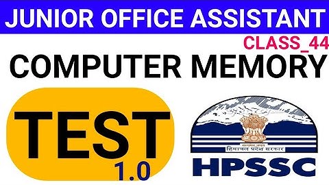 HPSSC JUNIOR OFFICE ASSISTANT POST CODE 817 || COMPUTER MEMORY TEST || MOCK TEST COMPUTER MEMORY ||
