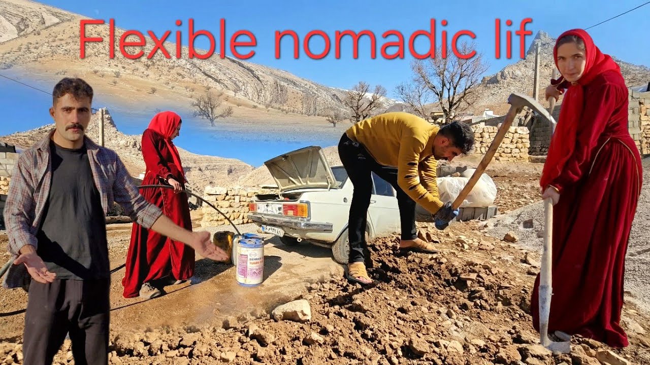 The real life of Fatima, pregnant, is building a house in the mountains