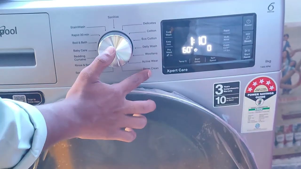 "How to use Whirlpool washing machine'' front load 8kg Demo Full guide telugu 