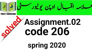 aiou solved assignment spring 2020 | code 206 assignment no.02