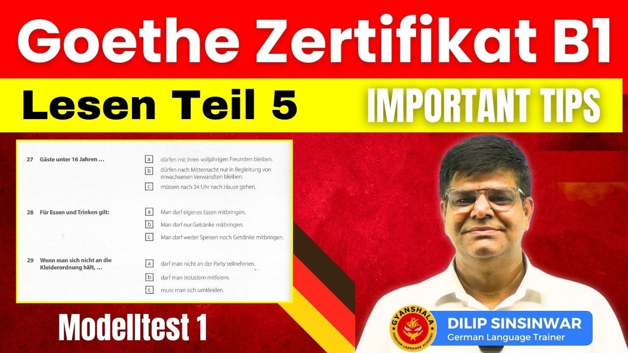 Goethe Zertifikat B1 - Lesen Teil 5 | Reading section 5 | Tips how to crack reading part 5