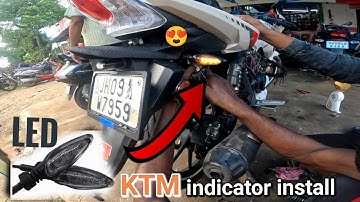 KTM LED indicator light in install Apache RTR 160 2v !! indicator modified Apache
