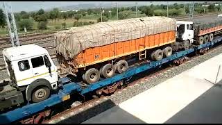 Trucks on Train service departs from DFC New Palanpur on 14.10.2021