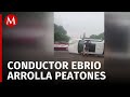 Hombre arrolla y asesina a dos peatones en Oaxaca; al intentar huir, chocó a otro auto