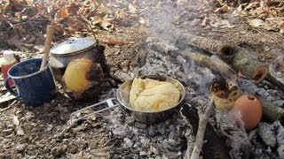 Campfire Cooking - A Typical Morning Meal -