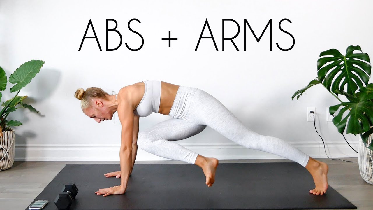 15 min FLAT ABS + TONED ARMS Workout (At Home + Apartment Friendly)