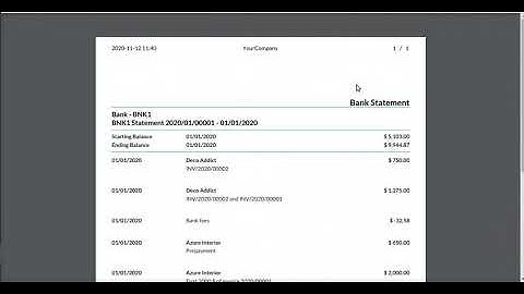 Bank Reconcile Statement Report Odoo App