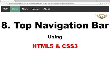 8. Top Navigation Bar | Menu | HowToCreate Series | HTML5 & CSS3