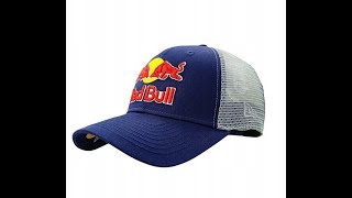 Red Bull Cap Snapback Hat Breathable Gray Mesh Blue