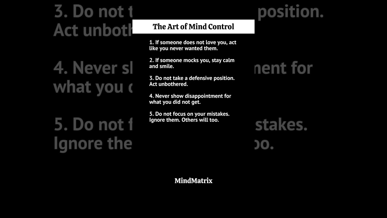 The Art of Mind Control Through Emotional Control