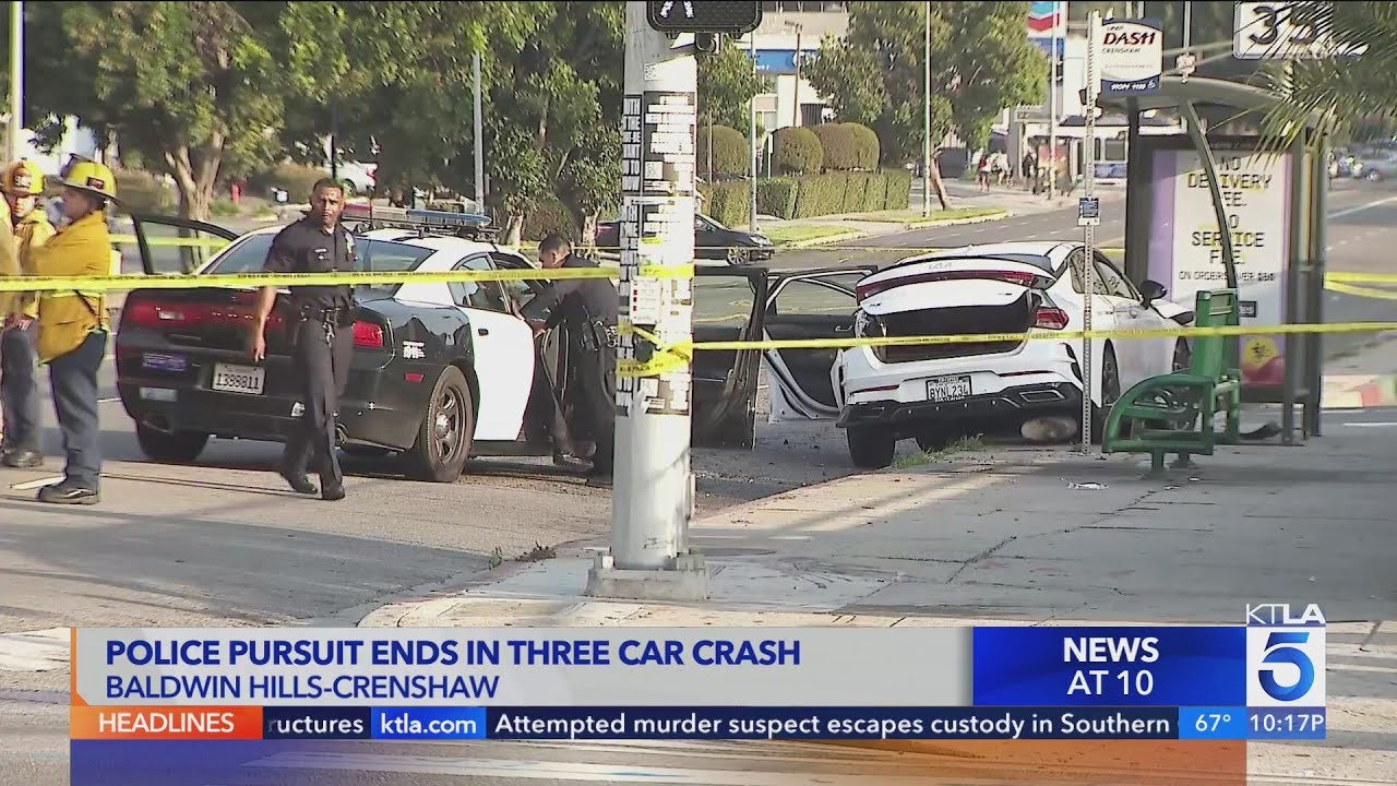 Police pursuit ends in crash - YouTube