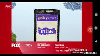 Fox Tv - Yayın Akışı, Bant, Reklam, Ana Haber Bitiş, Akıllı İşaretler, Sponsorluk Ve Logo Jeneriği