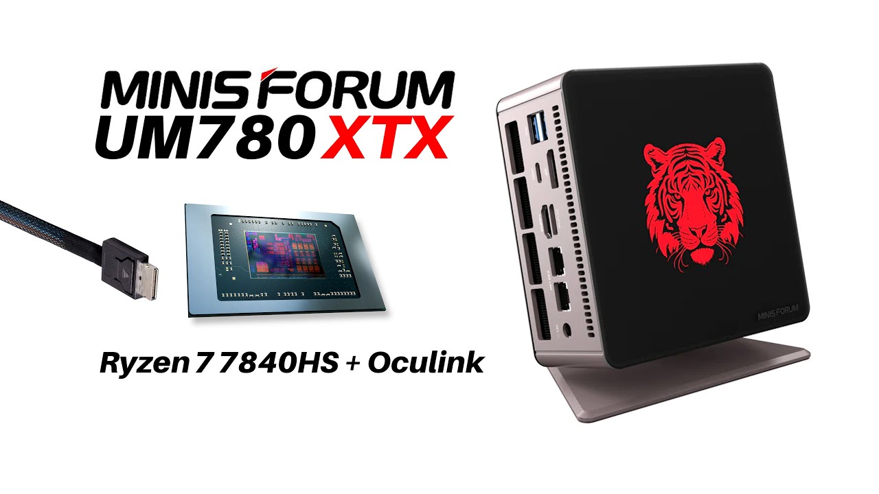 MINISFORUM UM780 XTX Mini PC AMD Ryzen 7 7840HS Windows 11 Tower DDR5 64GB  1TB Personal Desktop Computer 8K 