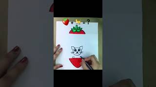 🍓+🐈=?#Art #Youtubeshorts #Creative #Emojis #Viral #Nimraart