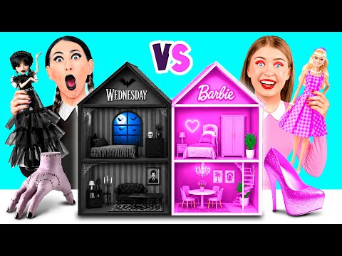 We Build Amazing Doll House | Wednesday vs Barbie Challenge