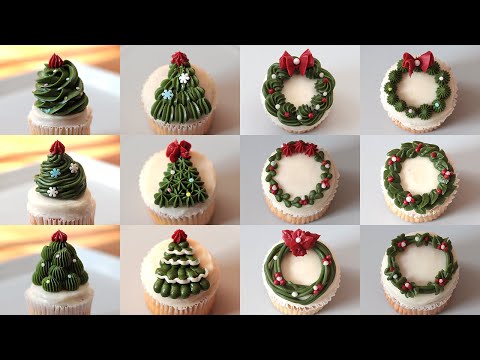12 easy Christmas cupcakes Ideas  Tree and wreathSubtitle