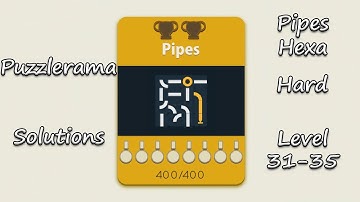 Puzzlerama Solutions - Pipes Hexa Hard ( Level 31-35 )