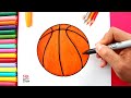 Cmo dibujar una pelota de basquet baloncesto fcil