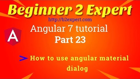 Angular material part 2 - How to use angular material dialog inside an existing project