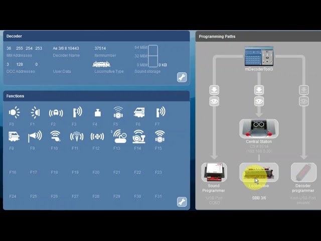 Programmering af Märklin dekoder med mDecoderTool mDT3