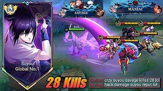 28 KILLSS!! 🔥 SUYOU TOP GLOBAL SAVAGE NEW BUILD EMBLEM ONESHOT BROKEN 2026!! (Must Tru!!) - MLBB