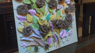 Flowers ?tableau?clay |Tutorial $ Home design flowers?صنع تابلوه رائع ثلاثى الأبعا دshorts