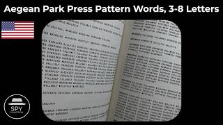 Pattern Words, 3-8 Letters in Length by Aegean Park Press