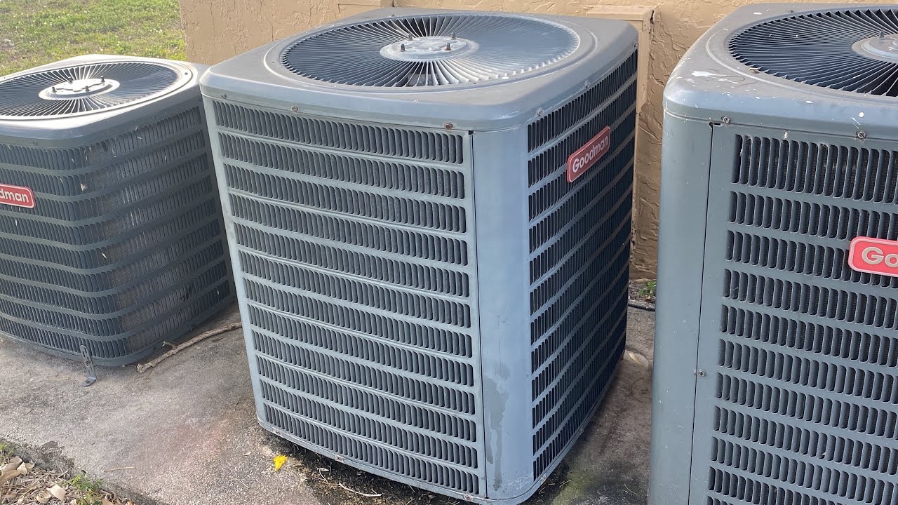 2007 2.5Ton Goodman central air conditioner running + others. YouTube