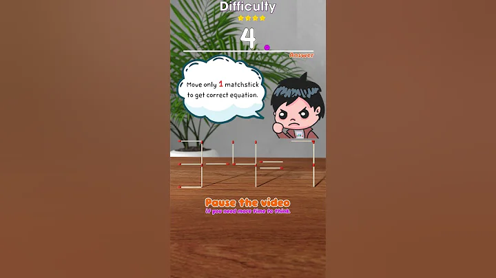 Move only 1 matchstick to get correct equation. 3 - 4 = 7 #puzzle  #puzzlegame  #maths  #games