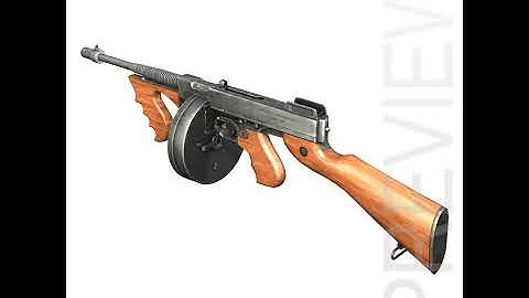 3D Model of Thompson Model 1928 Submachine Gun Review