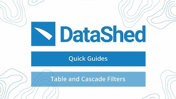 DataShed5 tips - Table and Cascade Filters